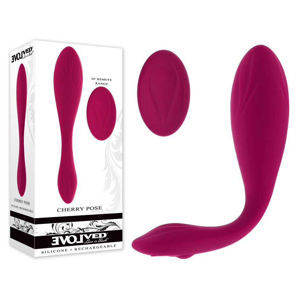 Evolved CHERRY POSE - Pink 16.1 cm USB Rechargeable Flexible & Posable Vibrator with Remote Evolved